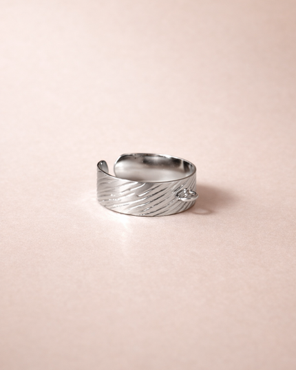 Bague Zébrée XS  pour charms  - Argentée