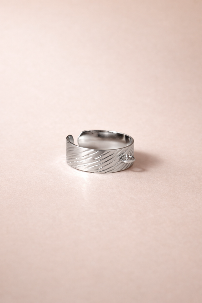 Bague Zébrée XS  pour charms  - Argentée