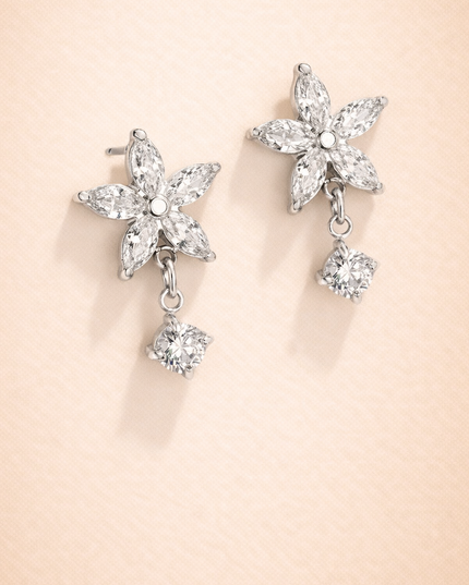 Boucles d'oreilles Edena  - Argentée