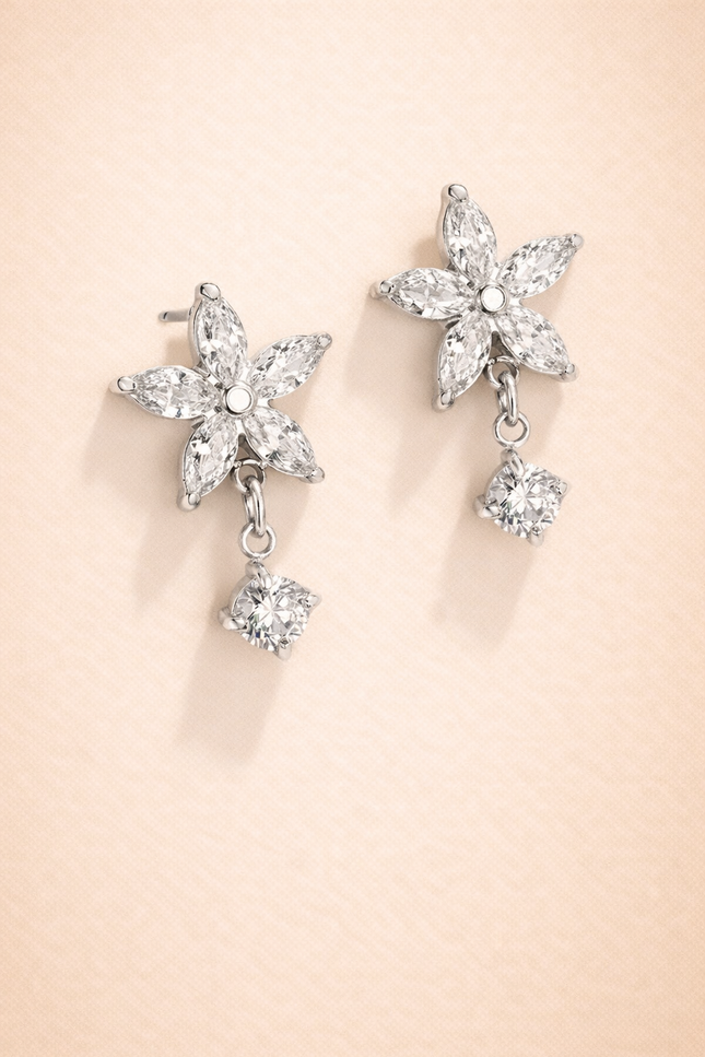 Boucles d'oreilles Edena  - Argentée