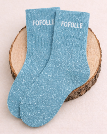 Chaussettes à paillettes - « Fofolle » Turquoise