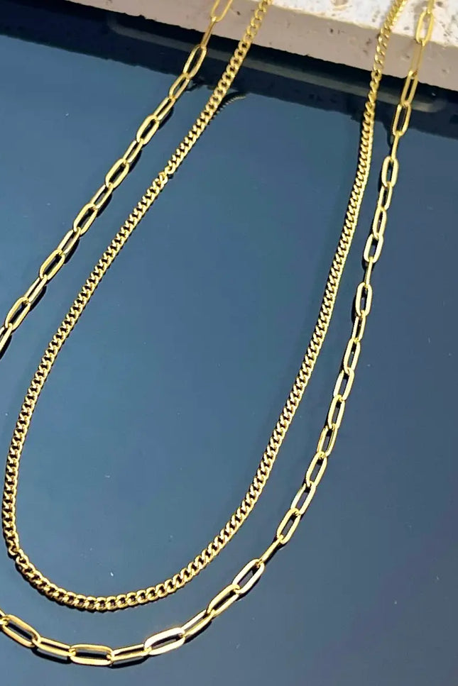 Collier double pour charms - Doré